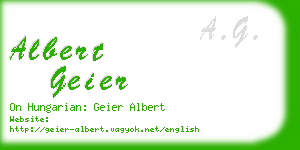 albert geier business card